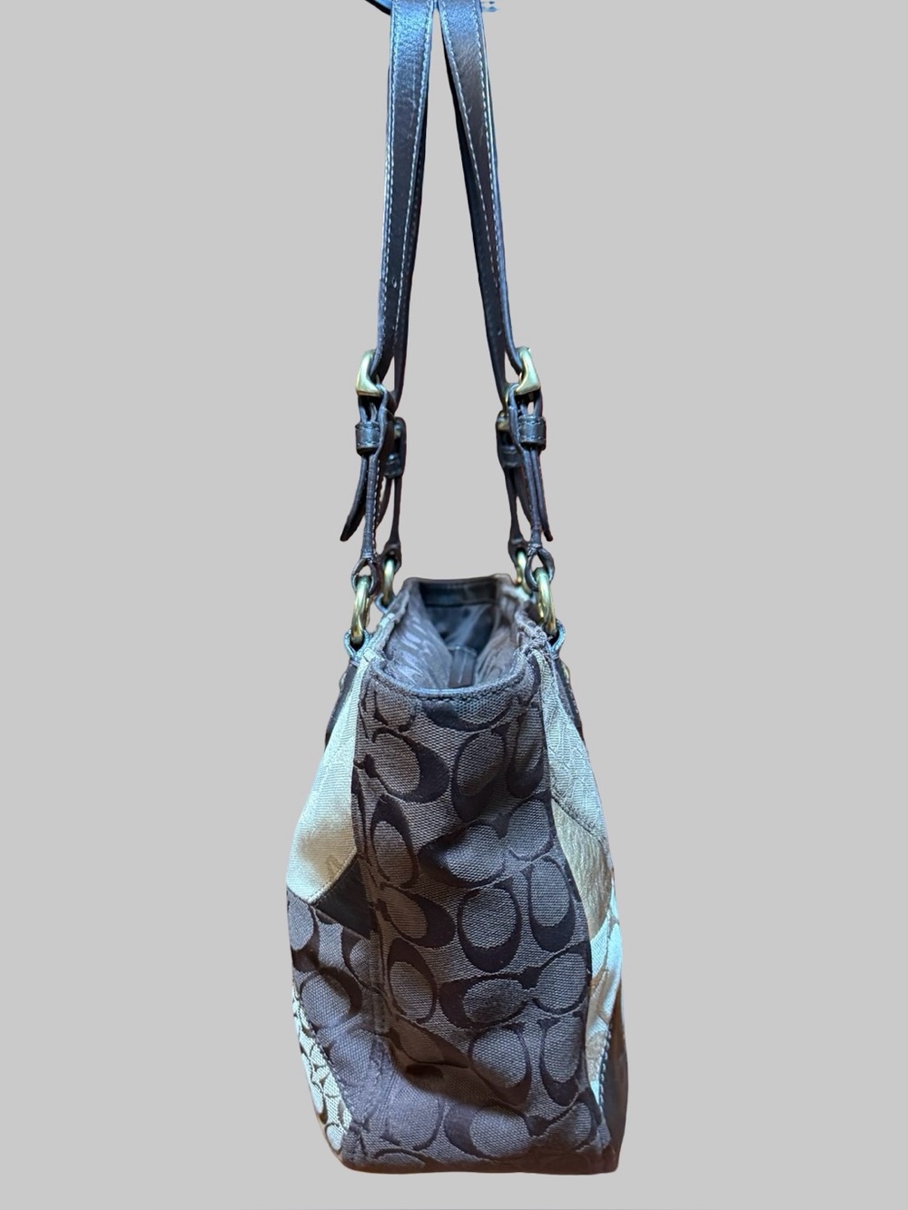 CoachY2K Chevron Patchwork Gallery Tote Handbag F17614 - Picture 3 of 8